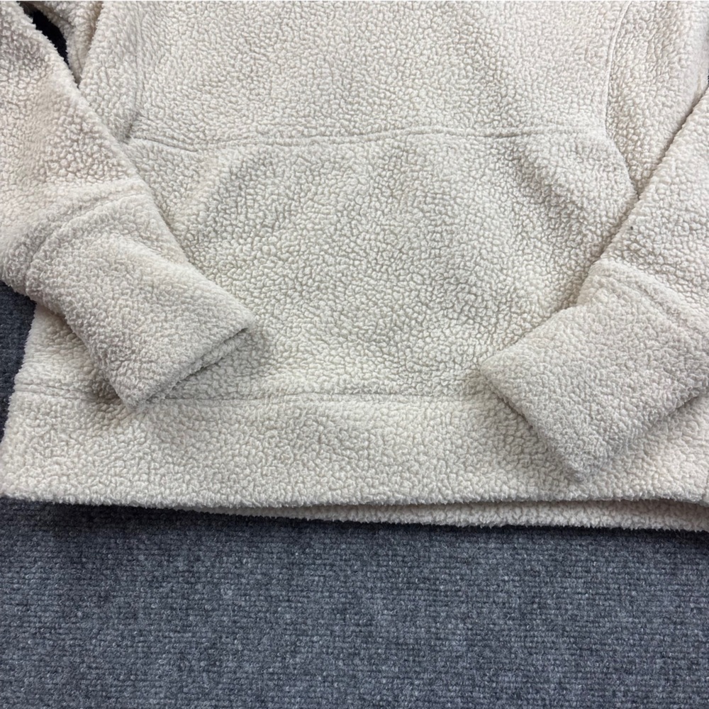 THE NORTH FACE Women’s Cream White Sherpa Hooded Pullover w/Navy Size: medium - Picture 5 of 9